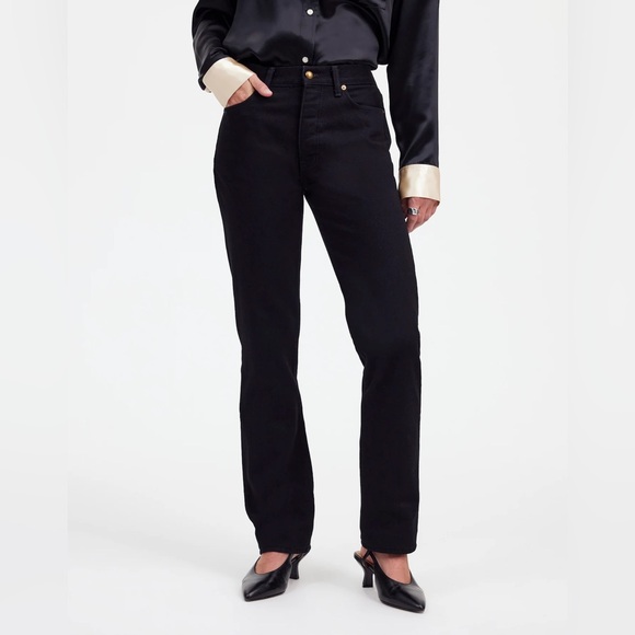Nwt Alexa Chung For Madewell High-Rise Straight Jean In Outridge Wash